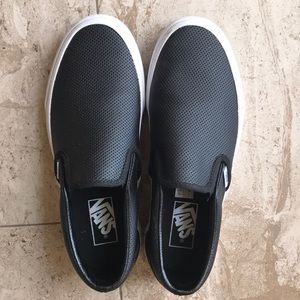 Vans perforated leather slip ons